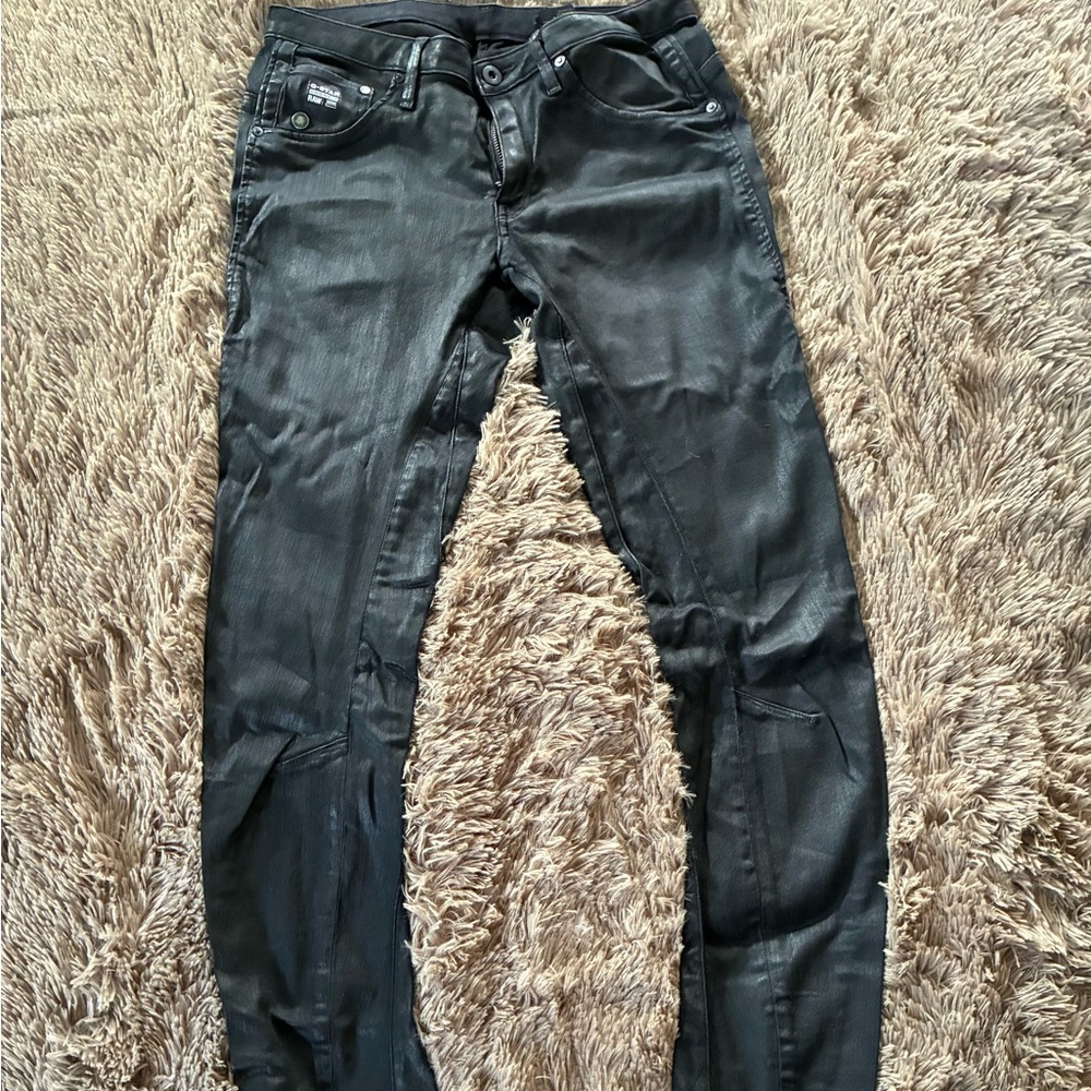 G-Star Women's Black Coated Skinny Jeans